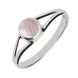 Sterling Silver Pink Mother of Pearl Round Split Shoulder Ring. R029.