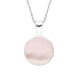 Sterling Silver Pink Mother of Pearl Heritage Round Necklace. P018.