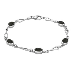 Sterling Silver Preseli Bluestone Spoon Link Bracelet, B231.