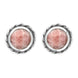 Sterling Silver Rhodochrosite Round Twist Edge Stud Earrings E134