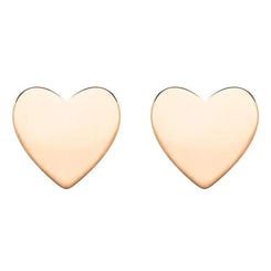 Sterling Silver Rose Gold Vermeil Heart Stud Earrings, E2480.