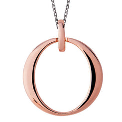 Sterling Silver Rose Gold Vermeil Open Circle Infinity Necklace. P2778C