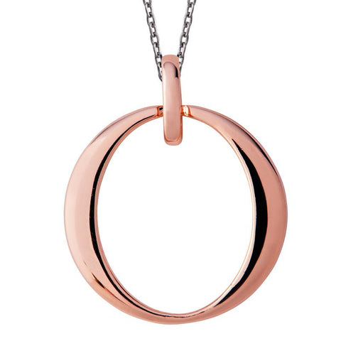 Sterling Silver Rose Gold Vermeil Open Circle Infinity Necklace. P2778C