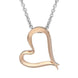 Sterling Silver Rose Gold Vermeil Open Heart Necklace, P2783C.