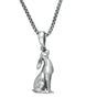 Sterling Silver Small Sitting Hare Necklace. P2520C