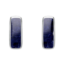 Sterling Silver Sodalite Dinky Oblong Stud Earrings, E284