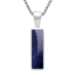 Sterling Silver Sodalite Small Oblong Necklace, P020