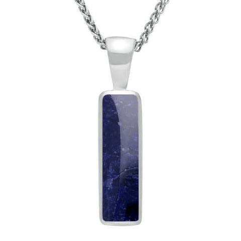 Sterling Silver Sodalite Small Oblong Necklace, P020