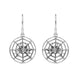 Sterling Silver Spider In Web Hook Drop Earrings