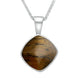 Sterling Silver Tigers Eye Cushion Shaped Necklace, P021