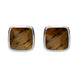 Sterling Silver Tigers Eye Cushion Stud Earrings, E279.