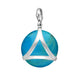 Sterling Silver Turquoise Disc Open Triangle Large Charm. G586.