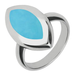 Sterling Silver Turquoise Framed Marquise Ring R497