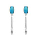 Sterling Silver Turquoise Lineaire Medium Drop Stud Earrings E2241
