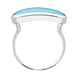 Sterling Silver Turquoise Lineaire Petite Oval Ring. R1006.