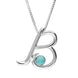 Sterling Silver Turquoise Love Letters Initial B Necklace P3449C