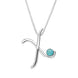 Sterling Silver Turquoise Love Letters Initial X Necklace P3471C