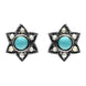 Sterling Silver Turquoise Pearl 6 Point Star Stud Earrings. E1638.