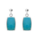 Sterling Silver Turquoise Petite Barrel Drop Earrings. E228.