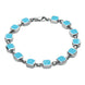 Sterling Silver Turquoise Square Cushion Bracelet. B538.