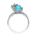 Sterling Silver Turquoise Tiny Hedgehog Ring, R1162