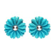 Sterling Silver Turquoise Tuberose Daisy Stud Earrings, E2161.