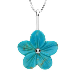 Sterling Silver Turquoise Tuberose Desert Rose Necklace, P2858.