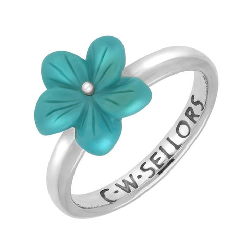 Sterling Silver Turquoise Tuberose Desert Rose Ring, R996.