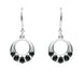 Sterling Silver Whitby Jet Five Stone Round Drop Earrings E1965