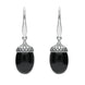 Sterling Silver Whitby Jet Acorn Drop Earrings E2418