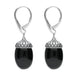 Sterling Silver Whitby Jet Acorn Drop Earrings E2418