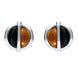 Sterling Silver Whitby Jet Amber Double Stone Stud Earrings E1805