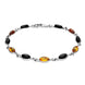 Sterling Silver Whitby Jet Amber Link Bracelet B946