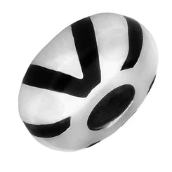 Sterling Silver Whitby Jet Arrow Inlaid Charm. G483