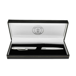 Sterling Silver Whitby Jet Ball Point Pen G900