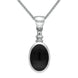 Sterling Silver Whitby Jet Bottletop Necklace P008