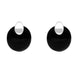 Sterling Silver Whitby Jet Button Cap Stud Earrings