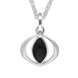 Sterling Silver Whitby Jet Cat Eye Necklace. P2542