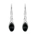 Sterling Silver Whitby Jet Celtic Pear Drop Earrings E2053