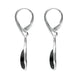 Sterling Silver Whitby Jet Celtic Pear Drop Earrings E2053