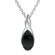 Sterling Silver Whitby Jet Celtic Pear Drop Necklace P2758