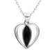 Sterling Silver Whitby Jet Centre Stone Heart Necklace P2555
