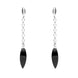 Sterling Silver Whitby Jet Chain Drop Earrings. E1794