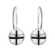 Sterling Silver Whitby Jet Cross Sphere Hook Earrings E2262