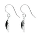 Sterling Silver Whitby Jet Cushion Fancy Edged Drop Earrings E2315