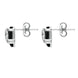 Sterling Silver Whitby Jet Cushion Pattern Stud Earrings. E1961.