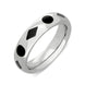 Sterling Silver Whitby Jet Diamond Dot Pattern 6mm Wedding Band. R584