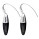 Sterling Silver Whitby Jet Dropper Hook Earrings E2013