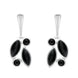 Sterling Silver Whitby Jet Four Stone Leaf Drop Earrings E1803