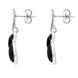 Sterling Silver Whitby Jet Four Stone Leaf Drop Earrings E1803